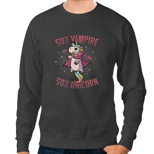 Unicorns Half Vampire Half Unicorns Halloween Fantasy Funny Unicorns 134 Sweatshirts