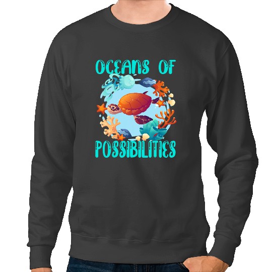 KV9 Turtle Oceans of Possibilities Summer Reading Sea Turtle 1 Sweatshirts