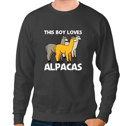 Lama Llama Funny Alpaca Art For Boys Kids Camelid Mammal Animal Lovers Sweatshirts