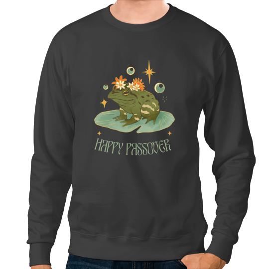 Frog Gift Passover Happy Passover funny frog Pesach seder Sweatshirts