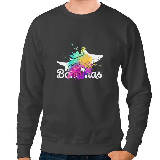 Ocean Shark Watercolor Bahamas Shark Funny Scubas Diving Gifts Sweatshirts