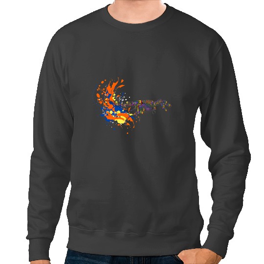 Dinosaur Dino Dino Skull Tyrannosaurus Skeletons Color Splash Dinosaur Design Sweatshirts