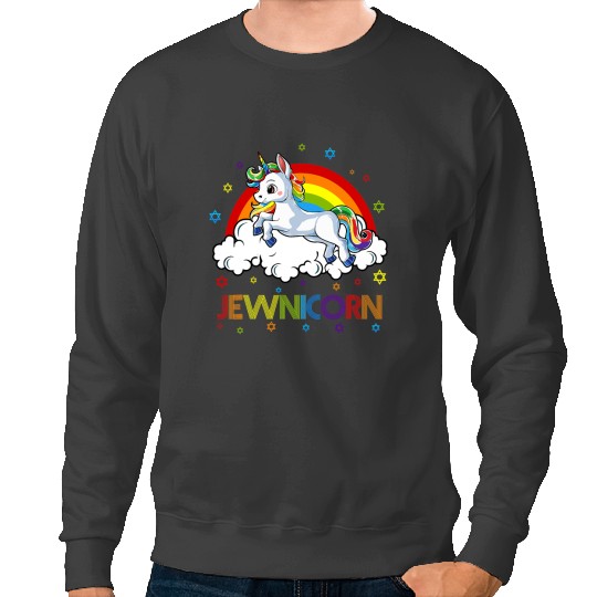 Unicorns Jewnicorn Funny Jewish Unicorns Chanukah Girls Hanukkah Women Sweatshirts