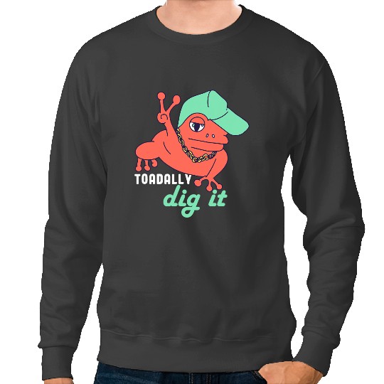 Frog Gift Puns Toadally Dig It Hip Hop Rap Music Toad Humor Sweatshirts