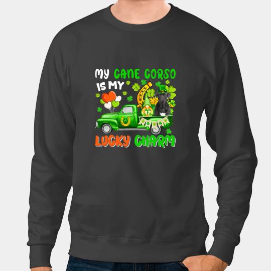 My Cane Corso Is My Lucky Charm Patricks Day Gnome And Dog Sweatshirts