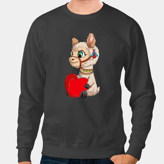 Lama Llama Cute Kawaii Llama Alpaca Animals Valentines Day Teens Girls Sweatshirts