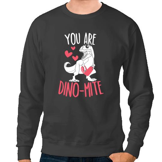 Dinosaur Dino Valentines Day Dinosaur Trex Hearts Day Cupid 5 Sweatshirts