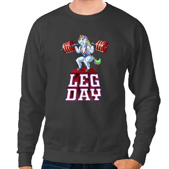 Unicorns Leg Day Unicorns Weight Lifting Squat Gym Training Sweatshirts