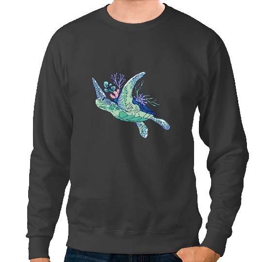 KV9 Turtle Beautiful Sea Turtle Hawaiian Summer Beach Tropical Vacation Sweatshirts