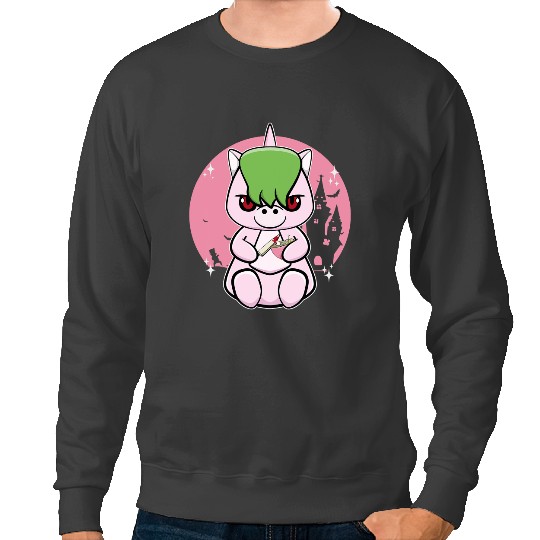 Unicorns With knifes Pastel Goth Sweatshirts