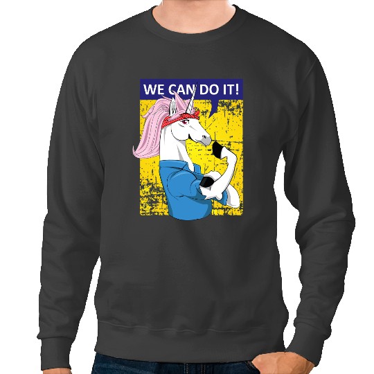 Unicorns We can do it Rosie the Riveter Unicorns Gifts Sweatshirts