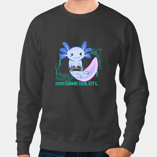 Axolotls Animals Gamesolotl Gamer Axolotls Fish Playing Video Games Lizard 216Axo Sweatshirts