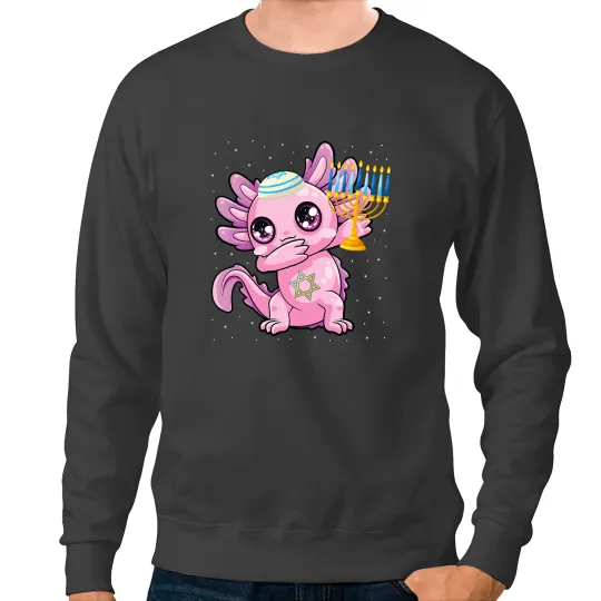 Axolotls Animals Hanukkah Dabbings Axolotls Jewxolotl Chanukah Jewish xmass 377Axo Sweatshirts