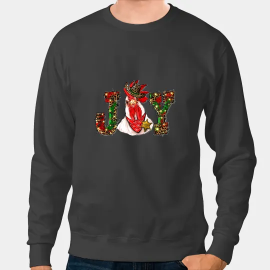 Chicken Poultry Joy Christmas Chicken Santa Light Farm Leopard xmass Pajamas 59 Sweatshirts