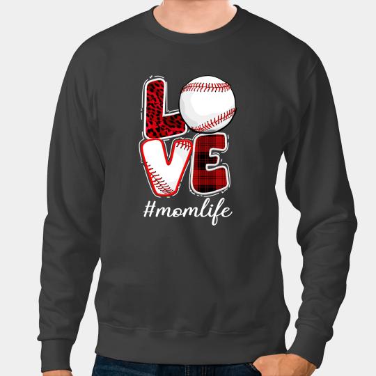 Baseball Gift Coachs Love Baseball Player with Leopard Mom Life Mother 56 Sweatshirts