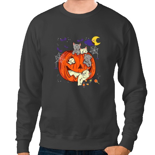 Cat Paws Pumpkin Carved Jack O Lantern Cat Halloween Costume 162 Sweatshirts