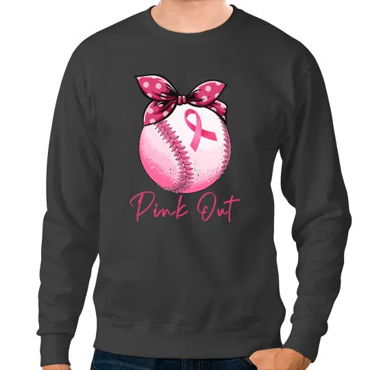 Baseball Gift Ribbon Pink Out Baseball Pink Ribbon 232 Sweatshirts