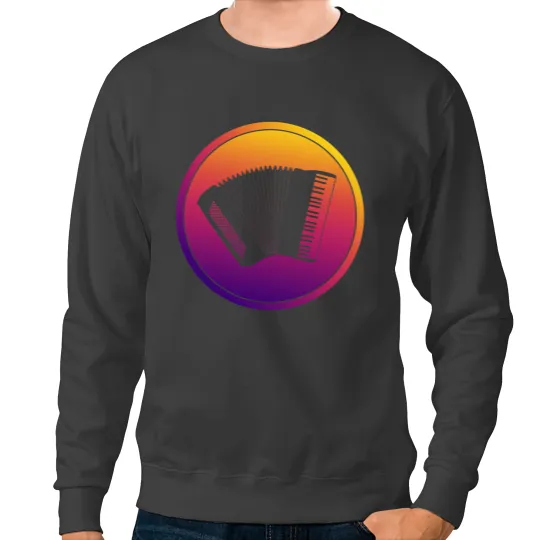 Accordion Lover Synthwave Accordion Musician Retrowave Accordionist Sweatshirts