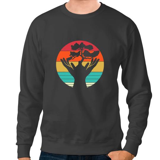 Cute Bonsai Tree Hands Design Love Japan Gardening Sweatshirts