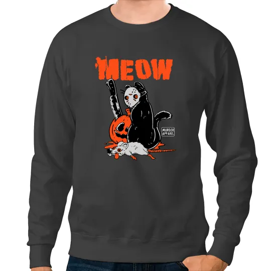 black cats Paws Killer Cat Halloween Pumpkin vintages 104 Sweatshirts