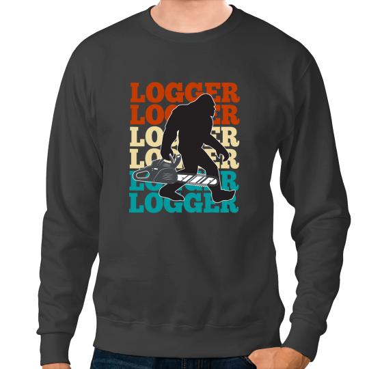 Logger Arborist bigfoots Retro Sasquatch Chainsaw Sweatshirts