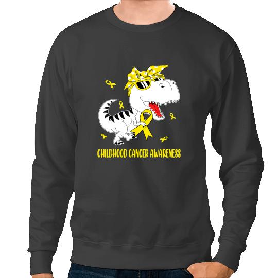 Dinosaur Dino Cute Childhood Cancer Awareness Dinosaur Boys Kids Support 218 Sweatshirts