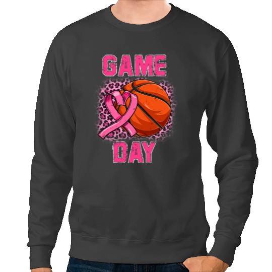 BC Leopard Pink Out Basket Ball Tackle Breast Cancer Awareness 1 Cancer Sweatshirts