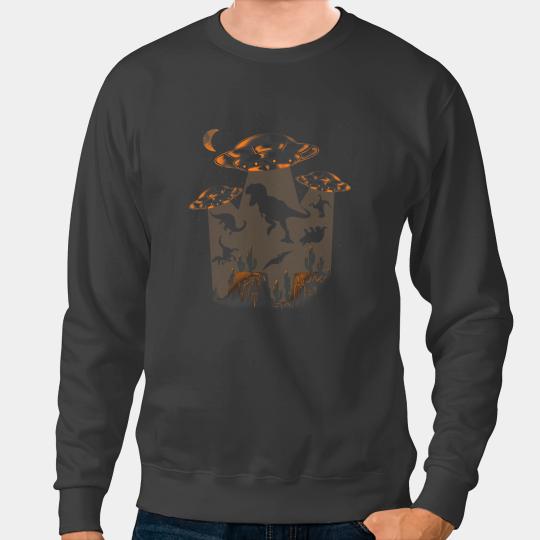 Dinosaur Dino Alien Abduction Funny TRex Rex Tyrannosaurus Sweatshirts