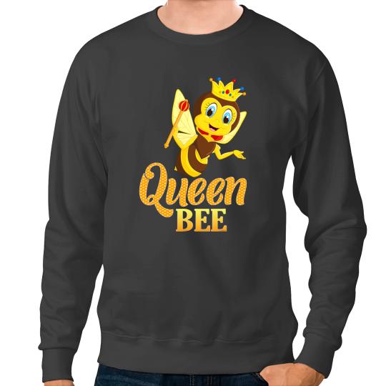 Bee Beekeeping Queen Bee Crown Women Girls Honey Bee Hive Beekeeper Sweatshirts