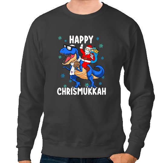 Happy Chrismukkah Funny Hanukkah Christmas Jewish xmass Kids Sweatshirts