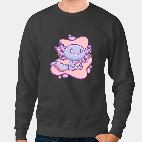 Axolotls Animals Strawberry Milk Ambystoma Mexicanum Walking Fish 1Axo Sweatshirts