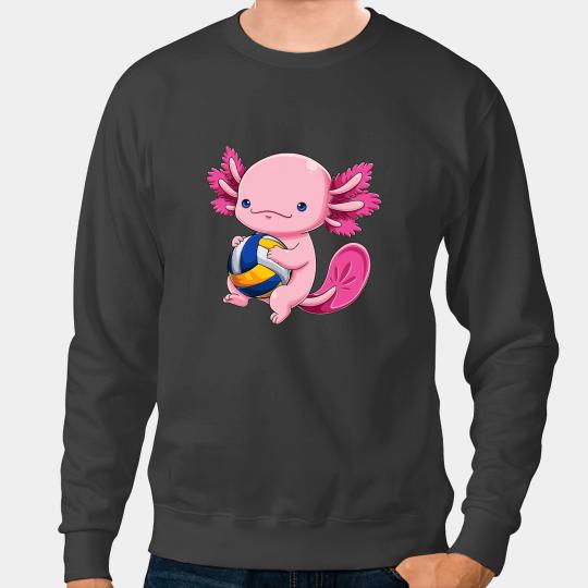 Axolotls Animals Volleyball Player Volleylotl Mexican Salamander Fish Axo 8 Sweatshirts