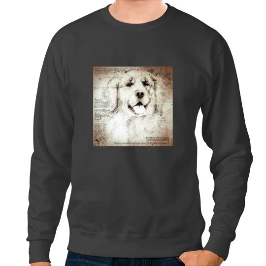 Dog Drawing Leonardo da Vinci Classic Art Men and Women Sweatshirts