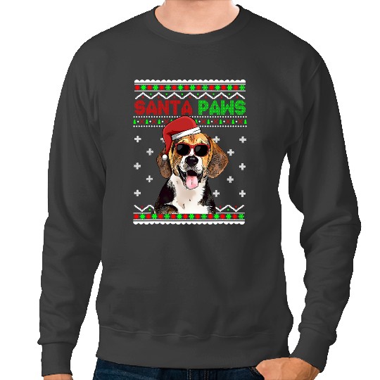 Beagle Dog Funny Santa Paws Christmas 255 Sweatshirts