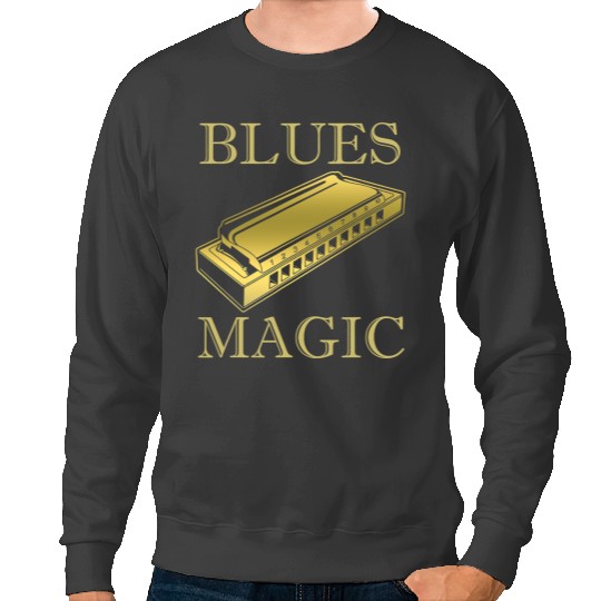Harmonica Lover Blues Magic French Harp Musician Orchestra Harmonica Player Sweatshirts