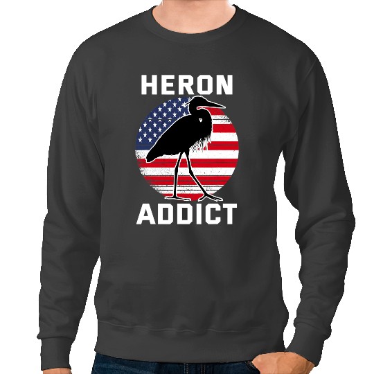 American Birding Heron Addict Blue Heron Sweatshirts