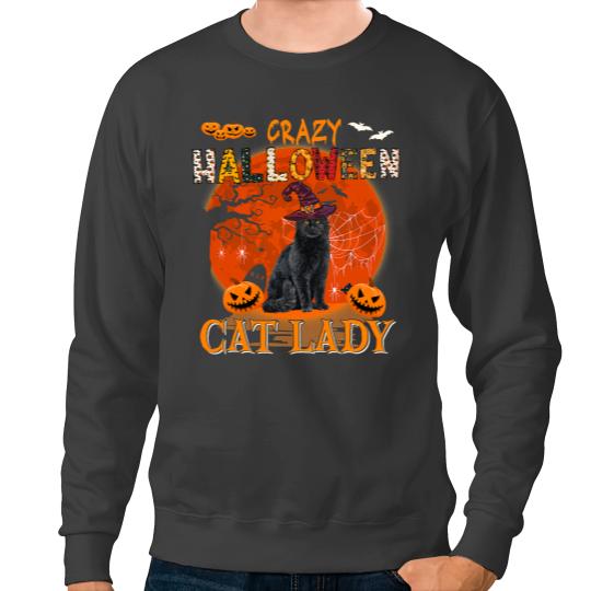 black cats Paws Funny Halloween Cat Cute Lady Halloween Witch Lover Family Sweatshirts