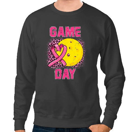 BC Leopard Pink Out Pickleball Tackle Breast Cancer Awareness 3 Cancer Sweatshirts