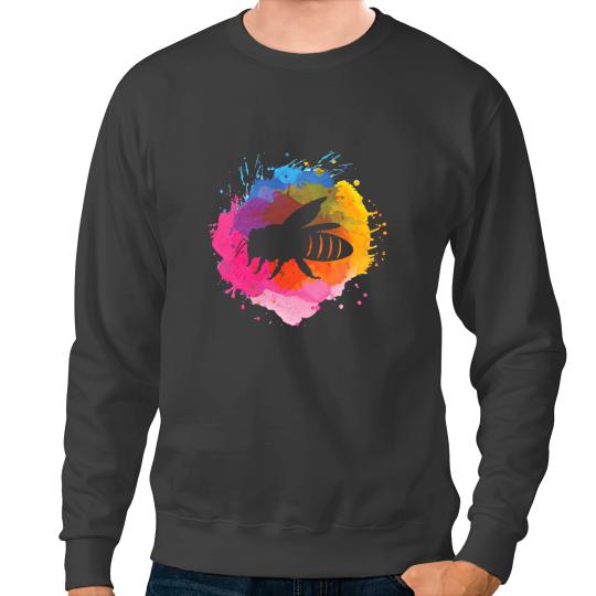 Bee Beekeeping Retro Watercolor Splash Gift 306 Beekeeper Sweatshirts