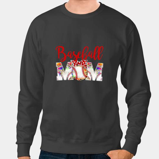 Baseball Gift Softball Mom Baseball Mom Life Game Day Leopard Mothers Day Sweatshirts