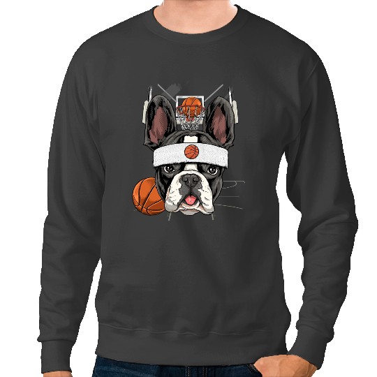 Basketball Gift Frenchie Dog Basketball Dog Lovers Basketball Player 382 French Bulldog Sweatshirts