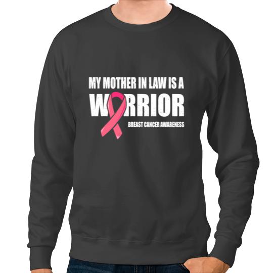 BC My Mother In Law Is A Warrior Breast Cancer Sweatshirts