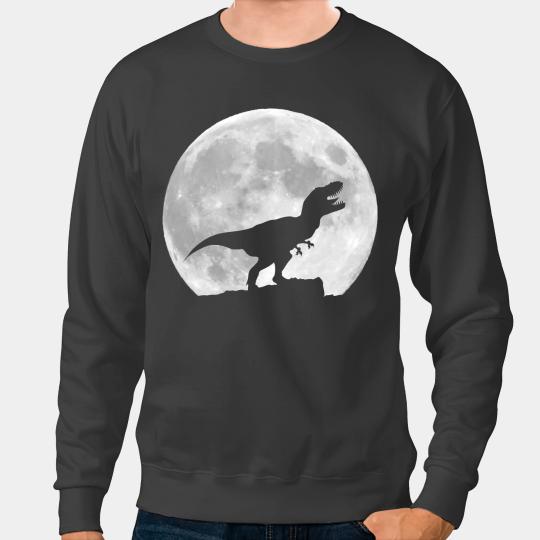 Dinosaur Dino Cool TRex On A Full Moon Night Spooky Halloween Dinosaur Sweatshirts