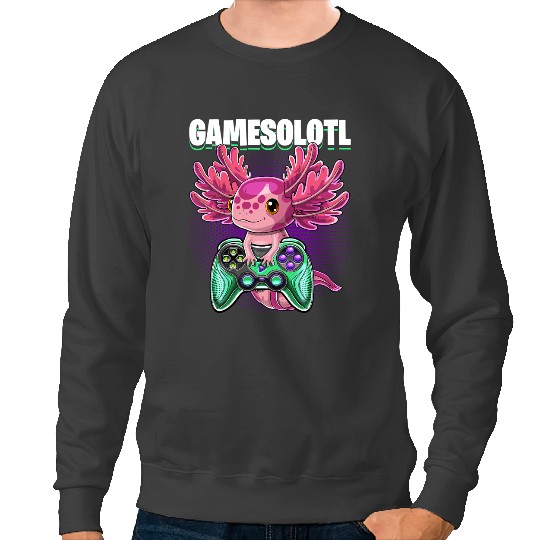 Axolotls Animals Gamesolotl Axolotls Video Game Controller Gaming Boys Kids 310Axo Sweatshirts