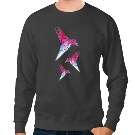 Hummingbird Origami Bird Sweatshirts