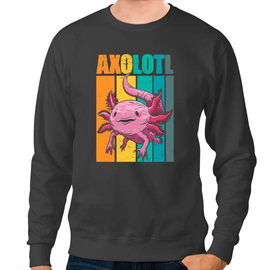 Axolotls Animals vintages Walking Fish Lizard Kawaii AxolotlsAxo Sweatshirts