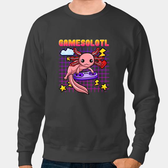 Axolotls Animals Gamer Axolotls Gamesolotl Kawaii Kids Games Pastel Anime FishAxo Sweatshirts
