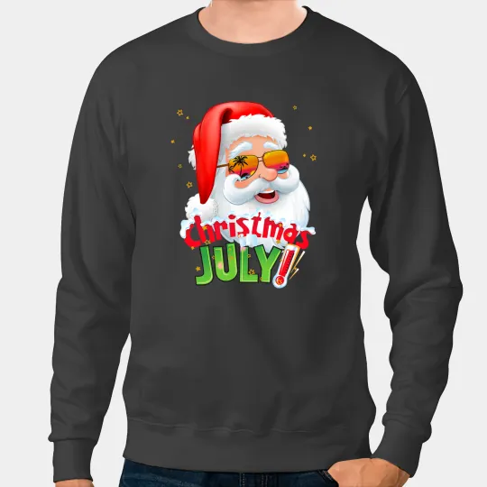 Funny Christmas In July Summer Santa Sunglasses xmass 2 Sweatshirts