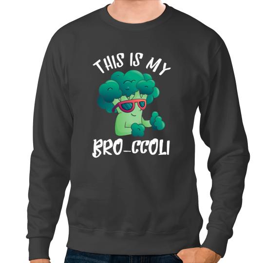 Funny Broccoli This Is My Sunglass Green Vegetable Vegan Sweatshirts