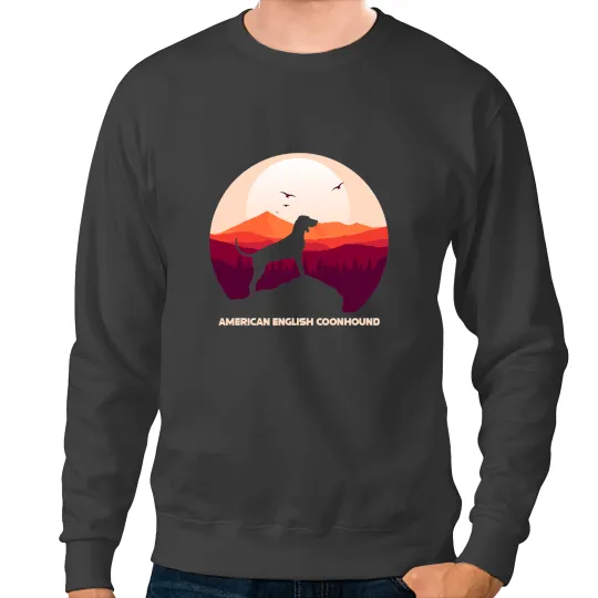 American English Coonhound Mountain and Moon Sweatshirts